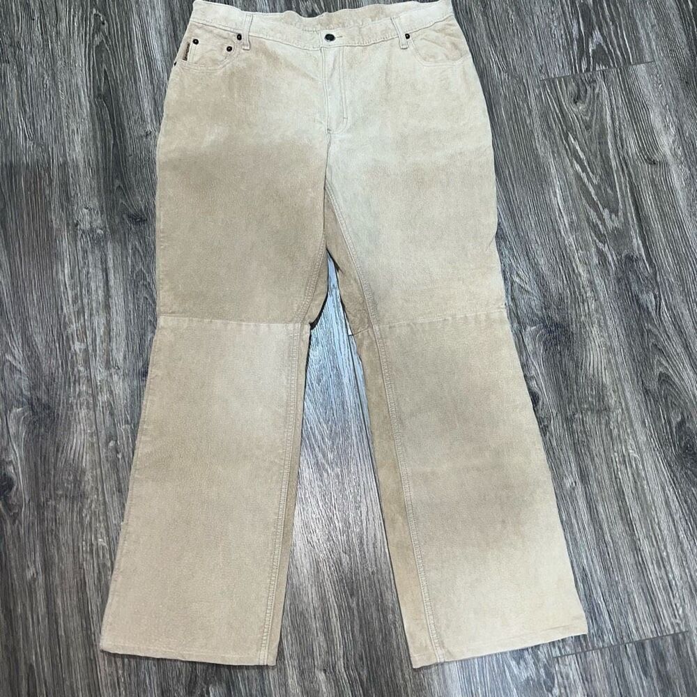 Skotts Tan Suede Leather Pants Size 14/26